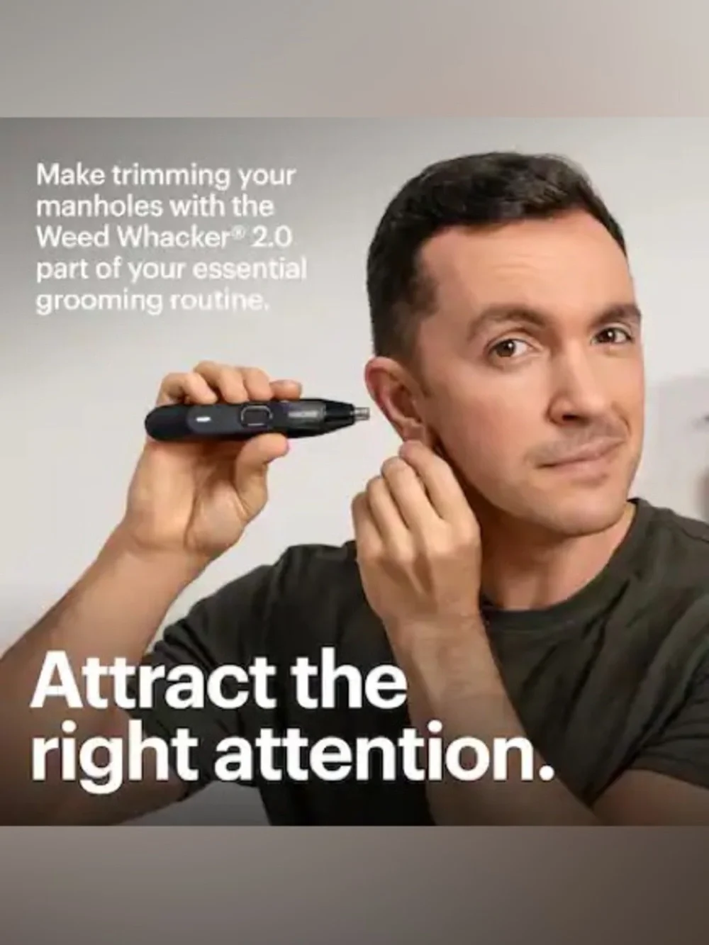 New Manscaped Weed Whacker 2.0 Nose & Ear Trimmer - Black